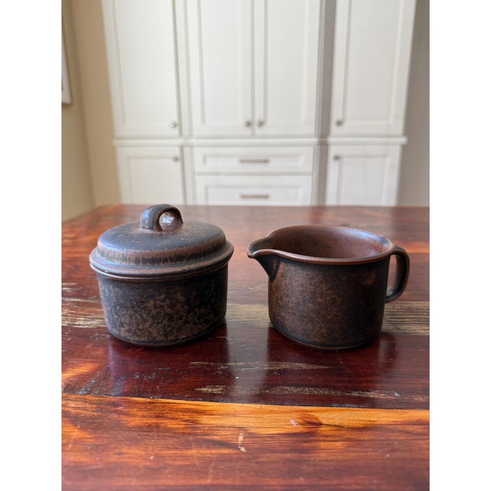 Vintage Arabia Finland "Ruska" Sugar Pot and Creamer by Ulla Procopé